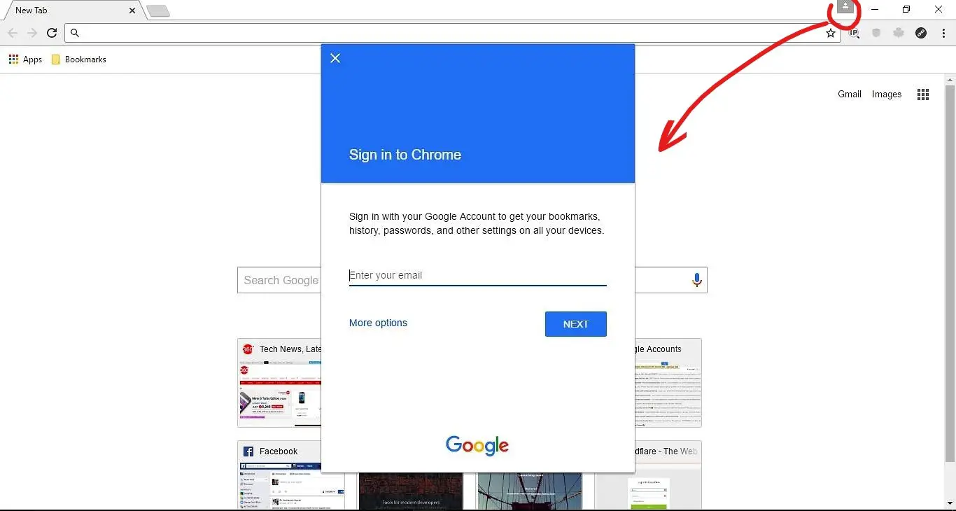 Chrome login