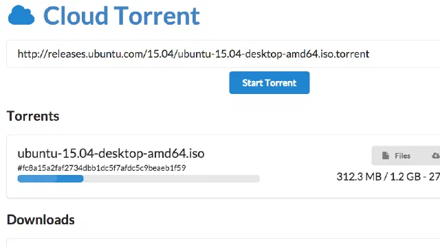 Downloading Torrents over the Web with cloud-torrent