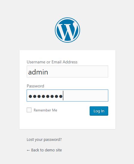 wordpress admin login page