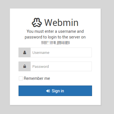 webmin login