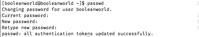 Changing your own password using passwd.